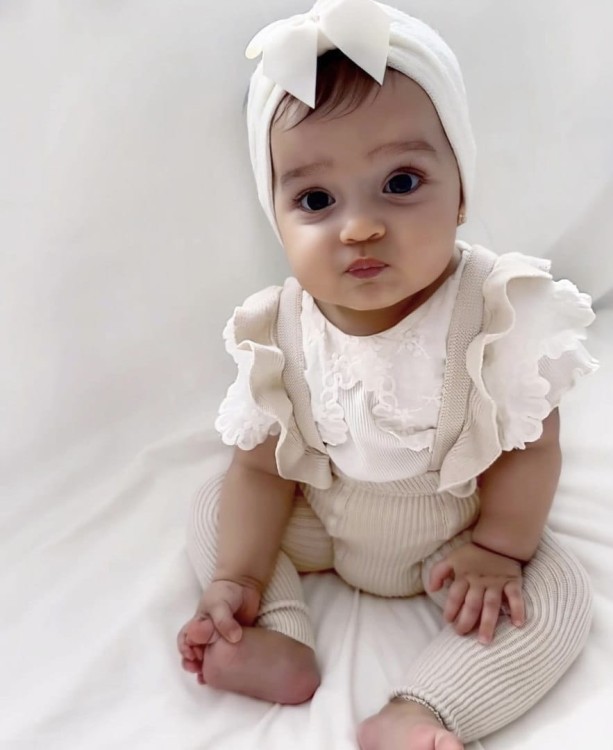 Legginsy na szelkach falbanki linen wings Condor *304