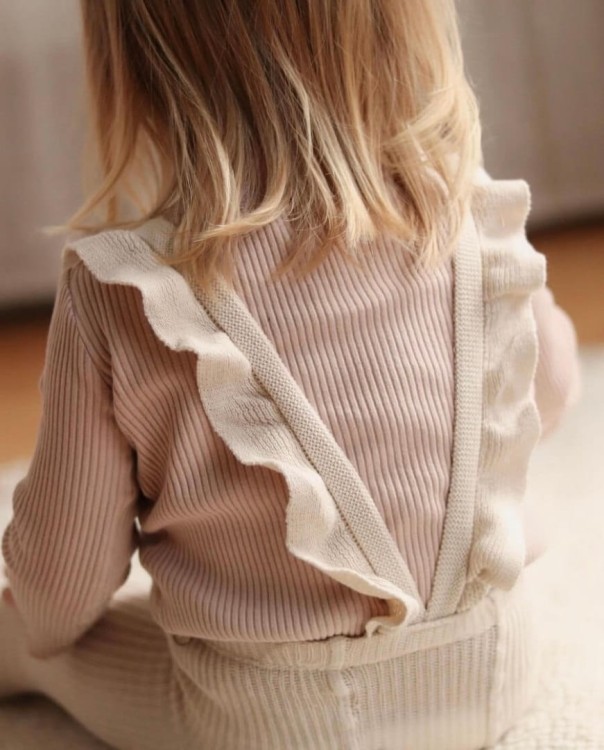 Legginsy na szelkach falbanki linen wings Condor *304