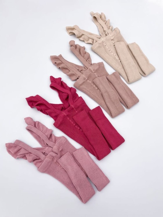 Legginsy na szelkach falbanki linen wings Condor *304