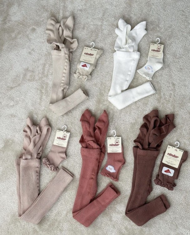 Legginsy na szelkach falbanki linen wings Condor *304
