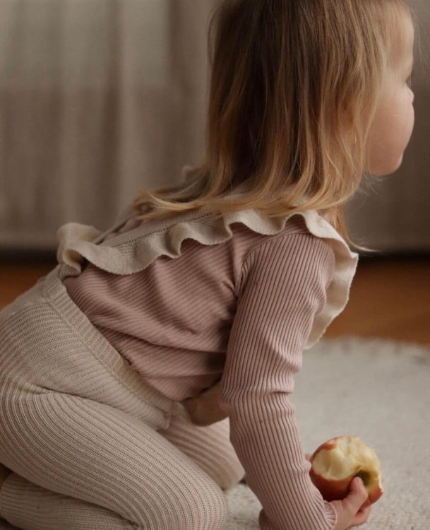 Legginsy na szelkach falbanki linen wings Condor *304