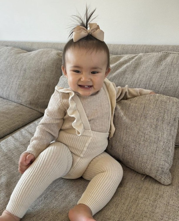 Legginsy na szelkach falbanki linen wings Condor *304