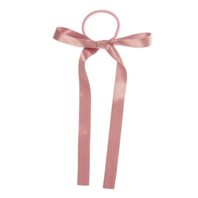 Przejdź do produktu Gumka satynowa długa kokardka Siena brudny róż