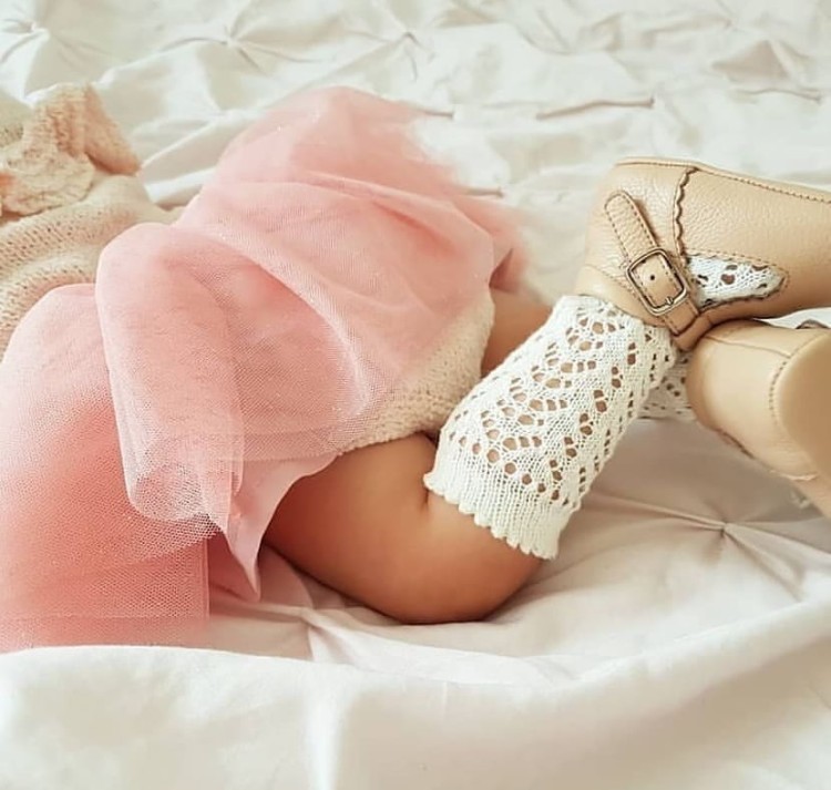 Podkolanówki ażurowe dziecięce ecru Condor *303