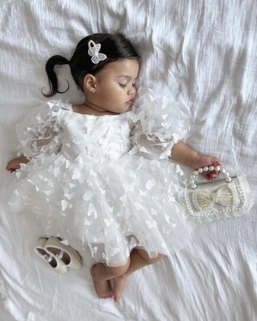 Przejdź do produktu Sukienka tiulowa motylki biała BABYDOLL dla dziewczynki