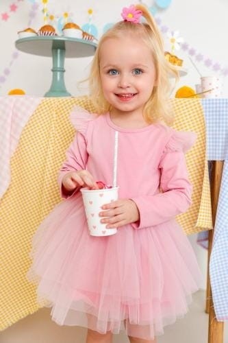 Sukienka tiulowa Angel jasny brudny róż Manufaktura Falbanek