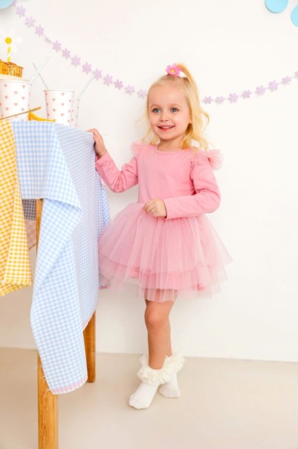 Przejdź do produktu Sukienka tiulowa Angel jasny brudny róż Manufaktura Falbanek