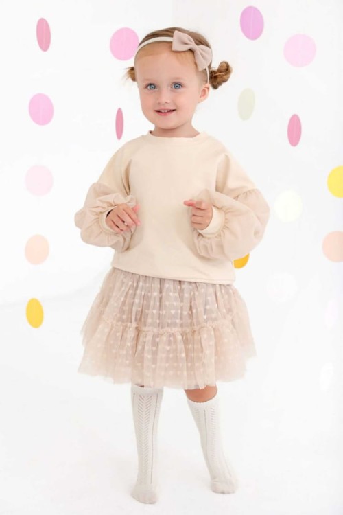 Bluza dziecięca puf beż Manufaktura Falbanek