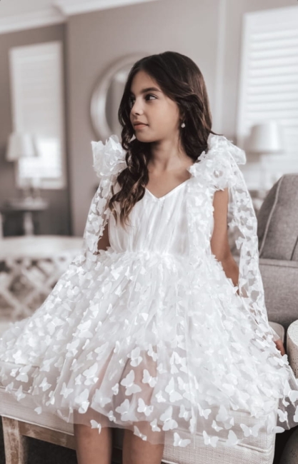 Przejdź do produktu Sukienka motylkowa biała BABYDOLL kokardy