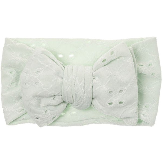 Przejdź do produktu Opaska szeroka ażurowa dla dziewczynki turban Siena miętowa