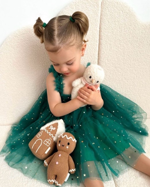 Przejdź do produktu Sukienka tiulowa butelkowa zieleń dla dziewczynki SPARKLE BABY