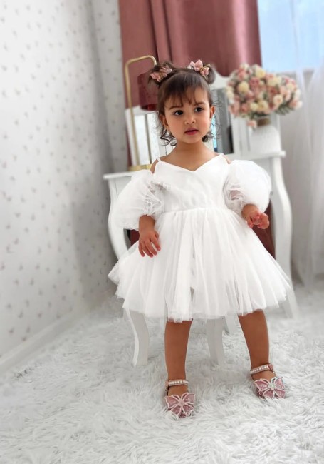 Przejdź do produktu Sukienka dla dziewczynki tiulowa biała Tulle white