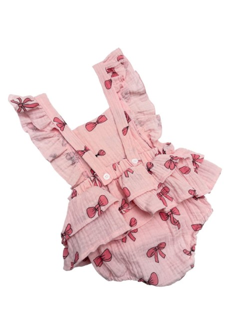 Przejdź do produktu Rampers dla dziewczynki kokardki z falbankami opaska komplet