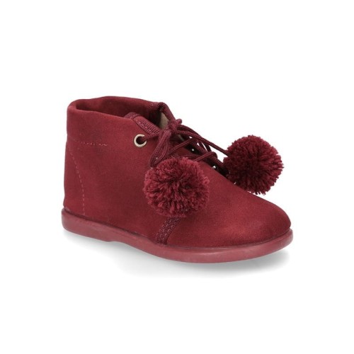 BOTKI CLASSIC POMPONS DEEP RED