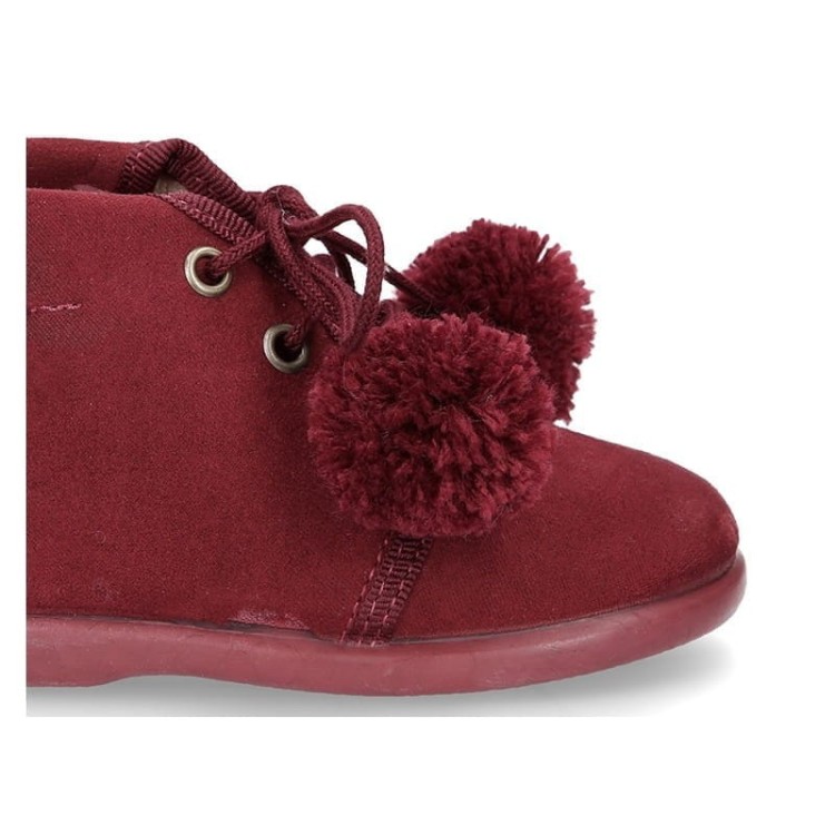 BOTKI CLASSIC POMPONS DEEP RED