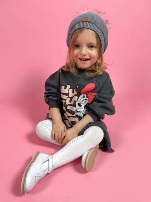 Przejdź do produktu Beret z pomponem dziecięcy szary Condor *230