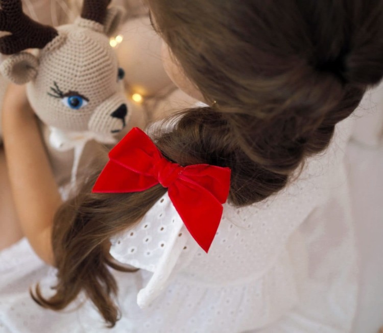 Kokarda do włosów spinka velvet Condor czerwona święta *550