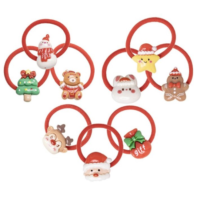 Przejdź do produktu Gumka do włosów świąteczna dla dziewczynki zdobiona aplikacją 1 szt