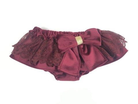 BLOOMERS VELVET BURGUNDY BOW