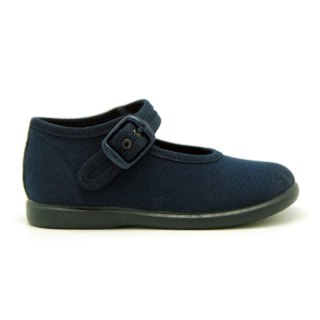 BUTY BALETKI NAVY BLUE COTTON CANVAS