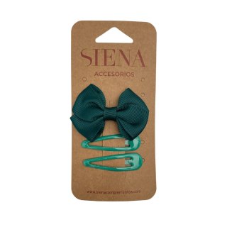 Spinki zestaw bow clip verde Botella