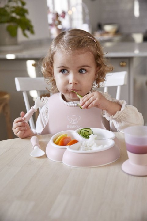 BABYBJORN - Zestaw do karmienia Mealtime - Powder Pink