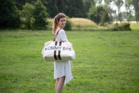 Childhome Torba Mommy Bag Paski Czarno-Złote