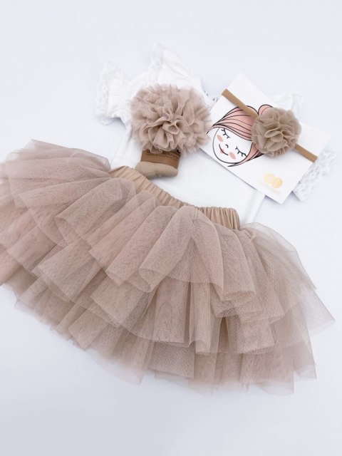 Bloomers tutu beż falbanki tiul Manufaktura