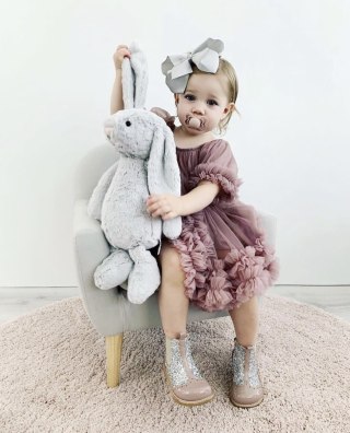 Sukienka tiulowa brudny róż dziecięca FRILLY DRESS DOLLY BY LE PETIT TOM