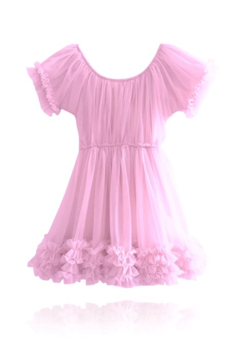 Sukienka tiulowa pudrowy róż dziecięca FRILLY DRESS DOLLY BY LE PETIT TOM PRE ORDER