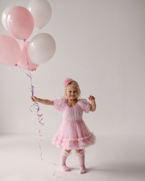 Sukienka tiulowa pudrowy róż dziecięca FRILLY DRESS DOLLY BY LE PETIT TOM PRE ORDER