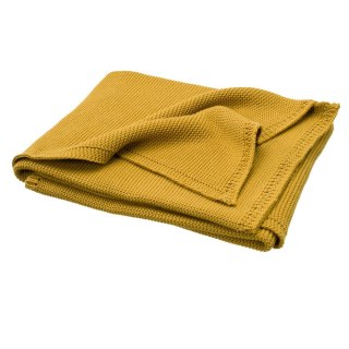 Fresk Tkany kocyk z bawełny organicznej 80 x 100 cm Uni Mustard