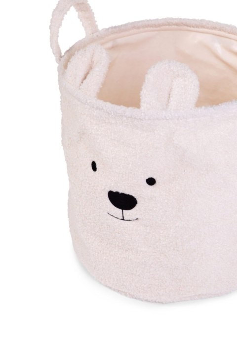 Childhome Pluszowy pojemnik na zabawki 30 x 30 x 30 cm Teddy bear Off white