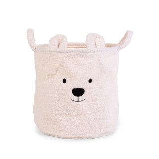 Childhome Pluszowy pojemnik na zabawki 40 x 40 x 40 cm Teddy bear Off white