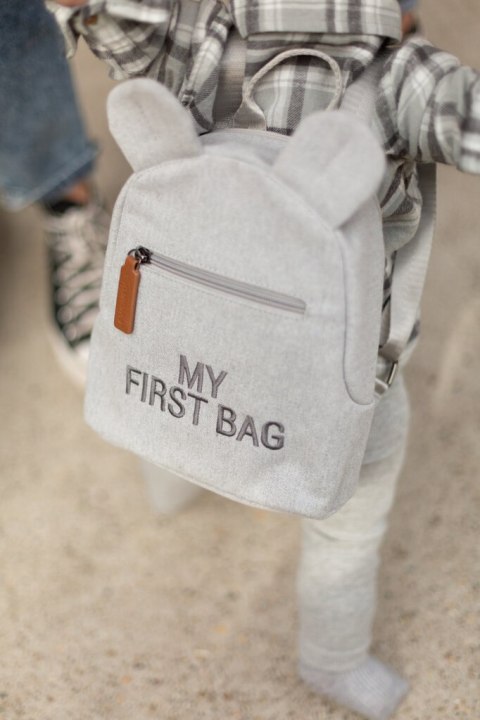 Childhome Plecak dziecięcy My First bag Kanwas Szary
