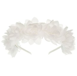 Opaska kwiaty chiffon flower biała Siena