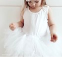 Sukienka tutu balet biała dziecięca DOLLY BY LE PETIT TOM