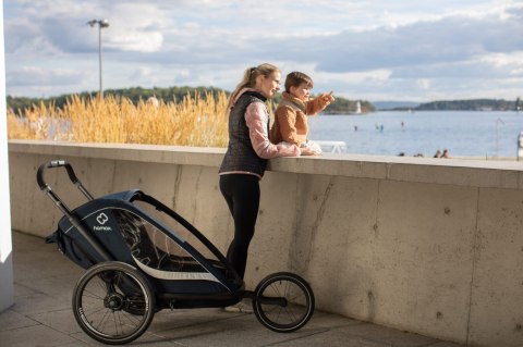 Hamax - Przyczepka rowerowa BREEZE, podwójna - Navy/cream