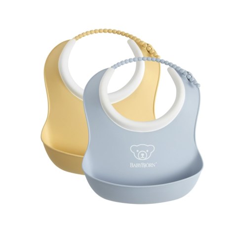 BABYBJORN - 2 małe śliniaczki Powder Yellow/ Powder Blue