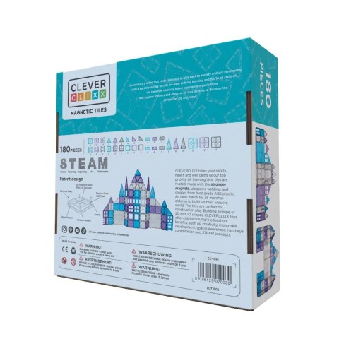 Cleverclixx - Klocki magnetyczne Mega Ice Crystal Pack - 180 el.