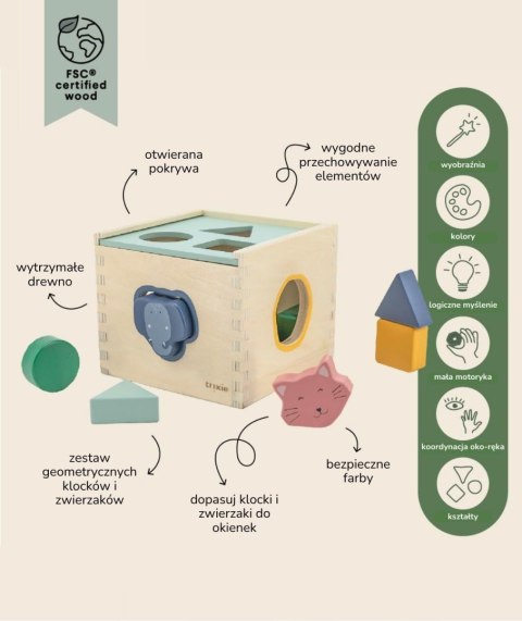 Zwierzęta Sorter Drewniana Kostka Kształtów