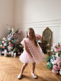 Sukienka motylkowa różowa BABYDOLL kokardy (NA ZAMÓWIENIE)