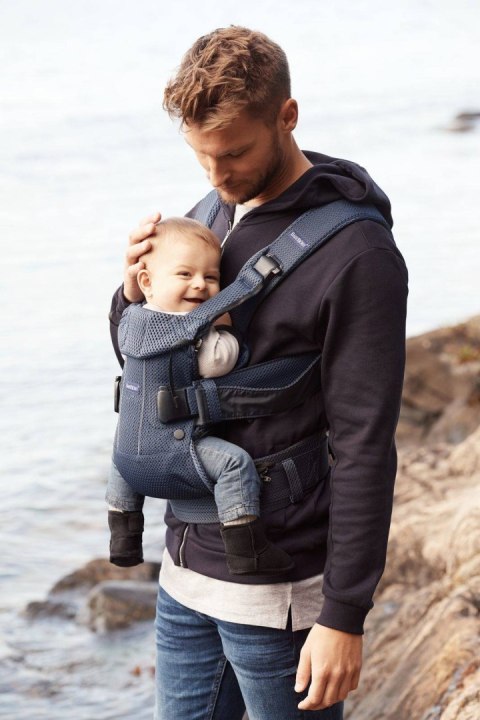 BABYBJORN ONE AIR - nosidełko, Granatowy + śliniaczek do nosidełka ergonomicznego One