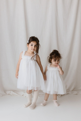 Sukienka tiulowa classic tutu biała dla dziewczynki