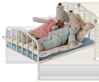 Akcesoria dla lalek - Bed, Mouse - Off white