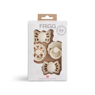 Smoczki FRIGG Baby's First -Floral Heart 4-pack Cream