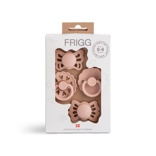 ​​Smoczki dla niemowlaka FRIGG Baby's First -Floral Heart 4-pack Blush