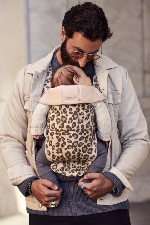 BABYBJORN MINI Cotton - nosidełko, Beż/Leopard