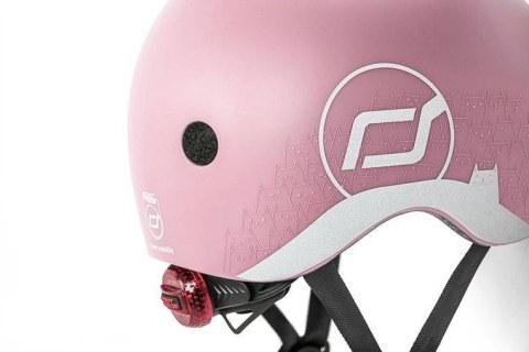 SCOOTANDRIDE - Kask z odblaskami XXS-S dla dzieci 1-5 lat Rose Cat