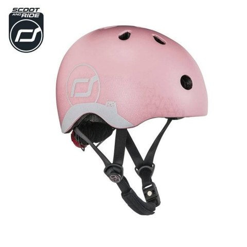 SCOOTANDRIDE - Kask z odblaskami XXS-S dla dzieci 1-5 lat Rose Cat